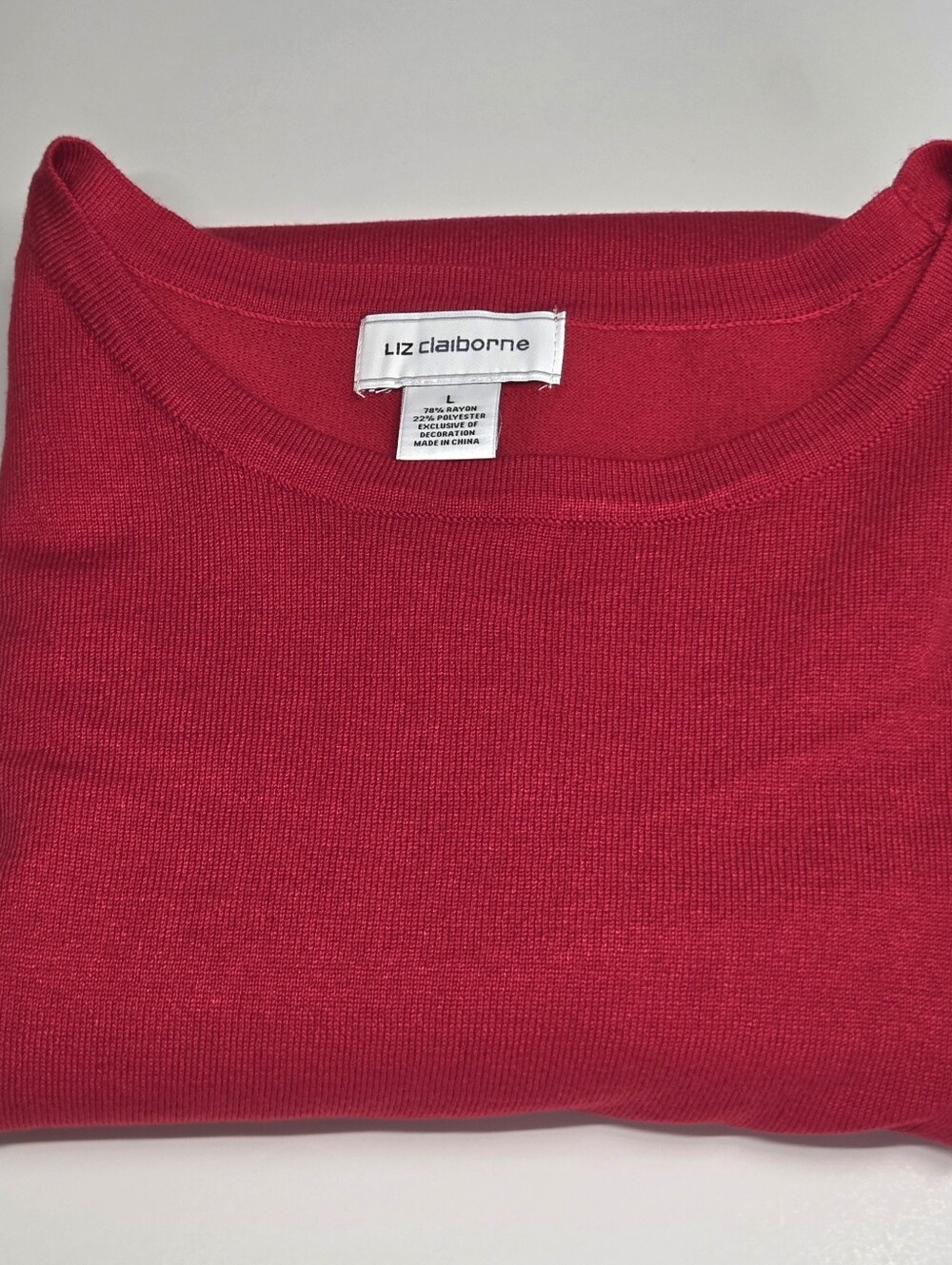 Liz Claiborne Bright Red Women's Knit Pullover - Picture 11 of 11